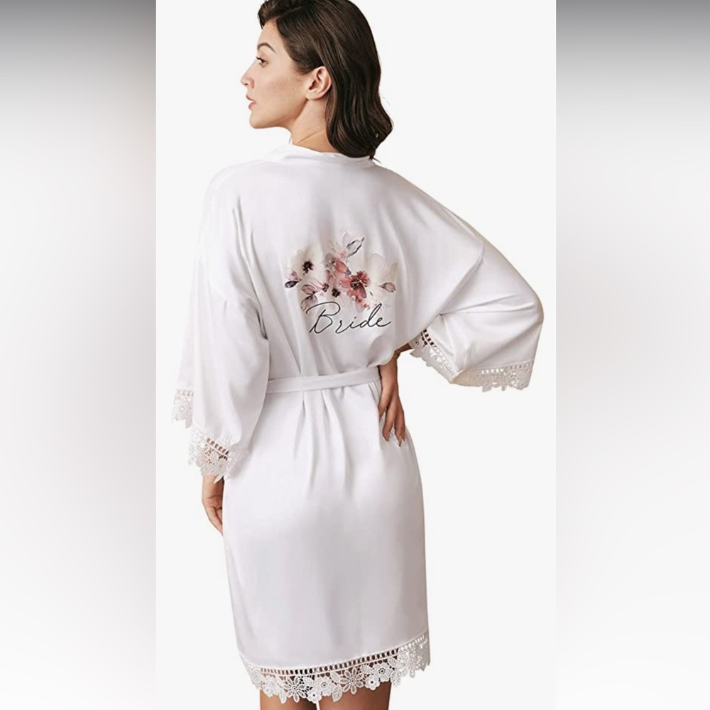 White bridal robe